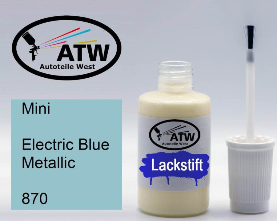 Mini, Electric Blue Metallic, 870: 20ml Lackstift, von ATW Autoteile West.